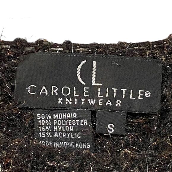 CAROL LITTLE KNITWEAR - SIZE SMALL - CHOCOLATE BROWN CROP WITH 50% MOHAIR - Picture 7 of 7